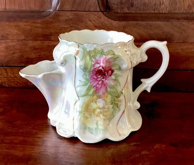 Antique Porcelain R S Prussia Shaving Scuttle Mug Floral Victorian Luster Finish - Image 1 of 4