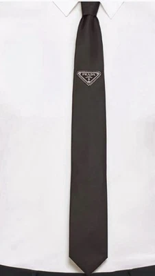 Black Men’s Prada Re Nylon Tie Triangle Logo - Image 1 of 4