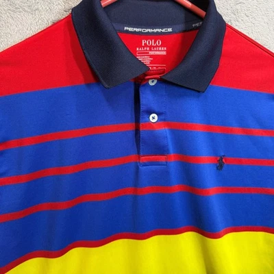 Camisa Polo Ralph Lauren Performance Juvenil XL Rayas Manga Corta Foto 1 de 4