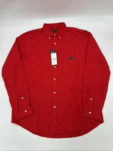 Polo Ralph Lauren rot klassische Passform Skifahren bestickt Bär Oxford Hemd Large L - Bild 1 von 6