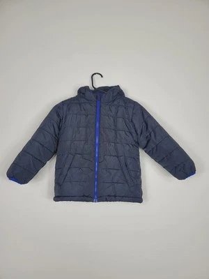 Jaqueta acolchoada infantil tamanho pequeno 5/6 azul marinho casaco de inverno lã  - Imagem 1 de 4