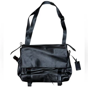 NEW Black Tumi Devoe Women's Messenger Bag Satin Multiple Zippered Sections - Picture 1 of 9