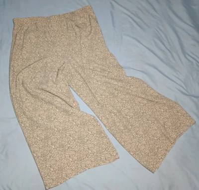 Calça Eileen Fisher perna larga Chevron quebrada tencel e rayon bronzeada/preta feminina G - Imagem 1 de 4