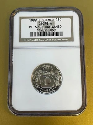 1999-S Silver Georgia State Quarter - NGC PF69 ULTRA CAMEO - Image 1 of 2