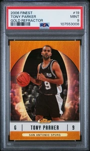 2006 Finest #19 Tony Parker /50 GOLD REFRACTOR PSA 9 - Picture 1 of 2