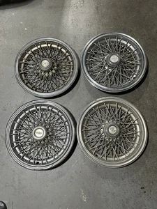 Set of 4 OEM 1980-1996 Chevy Caprice Classic 15" Wire Spoke Hubcaps Wheel Covers - Picture 1 of 11