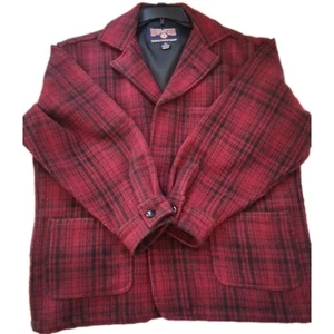 Vtg Deluth Trading Double Breasted Mens XL Plaid Wool Chore Barn Coat Jacket - Picture 1 of 13