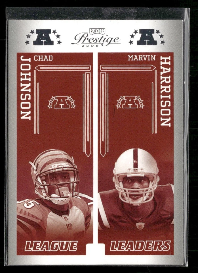 2006 Playoff Prestige #LL-10 Chad Johnson / Marvin Harrison League Leaders - Image 1 of 2