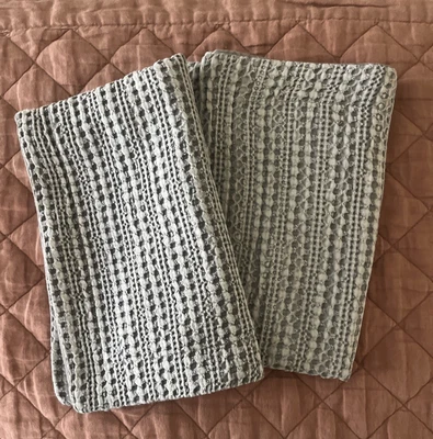 Pottery Barn HONEYCOMB SHAMS Standard ~Set of 2 Gray - Image 1 of 4