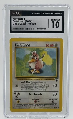 2000 POKEMON BASE SET 2 #40 FARFETCH'D CGC Gem Mint 10 - Image 1 of 2