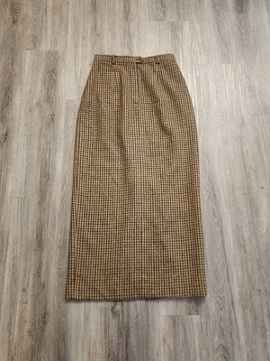 Falda Larga Ralph Lauren Vintage Lana Pata de Gallo Patrón Talla 6 Foto 1 de 4