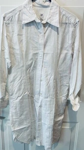 Gap Pleated Oxford Shirt Dress Small Optic White Long Sleeve Cotton Euc - Picture 1 of 3