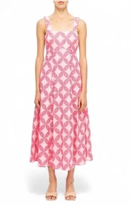 Acler Pink Midi Dress Size 14 US 10 Low Back With Bow EUC Rrp $450 Lined Pockets - Picture 1 of 22