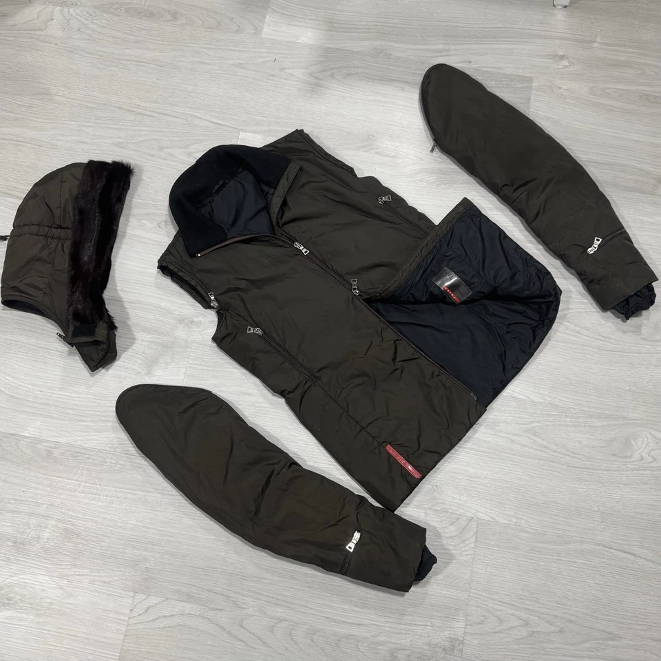 Vintage Prada Linea Rossa 3-in-1 Technical Nylon Jacket Made in Italy – Size 42 - Image 1 of 4