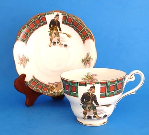 Taza y platillo Royal Standard Bonnie Scotland Clan Sinclair porcelana de hueso fino de colección - Imagen 1 de 7