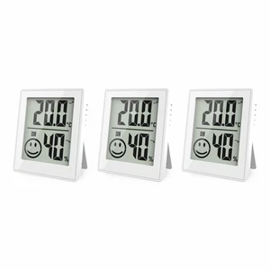 3x Digital Mini Hygrometer Thermometer mit Smiley-Komfortanzeige weiß - Bild 1 von 2