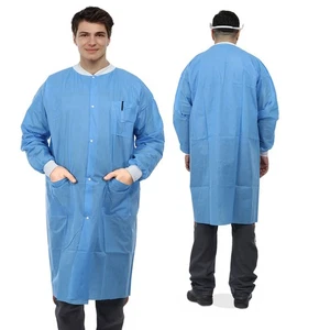 Einweg-Laborkittel in Zahnqualität | robuste SMS mehrere Schichten knielang - Bild 1 von 21