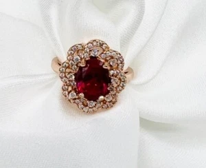 RUBY & DIAMOND RING - Picture 1 of 9