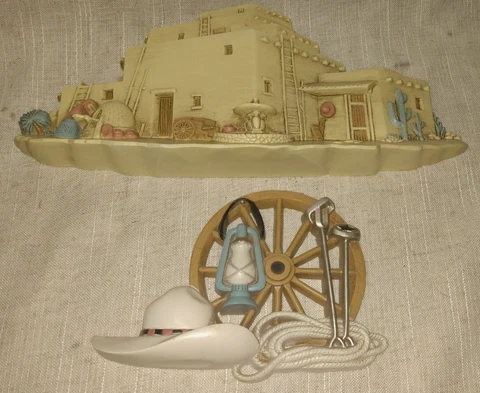 1993 & 95 Burwood Products Desert Cowboy Mission Pueblo Adobe House Wall Decor Cover