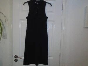Abito tubino nero senza maniche, VERSACE (gamma JEANS COUTURE), taglia 32 UK taglia 8 - Foto 1 di 6