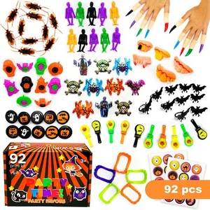 92er Pack Halloween Party Gastgeschenke für Kinder Süßes oder Saures Schmuck Kleinspielzeug Großpackung - Bild 1 von 7