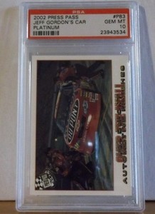 2002 Press Pass #P83 - JEFF GORDON'S Gordon CAR - PLATINUM - PSA 10 Gem Mint