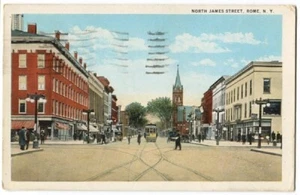 ROMA NY TRANVÍA EN NORTH JAMES STREET POSTAL VINTAGE 1945 102820 P - Imagen 1 de 2