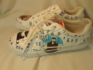 Jujitsu Kaison handgefertigte Kunst Turnschuhe Damen 9 M Kunstschrift Schmuck weiß D7 - Bild 1 von 9