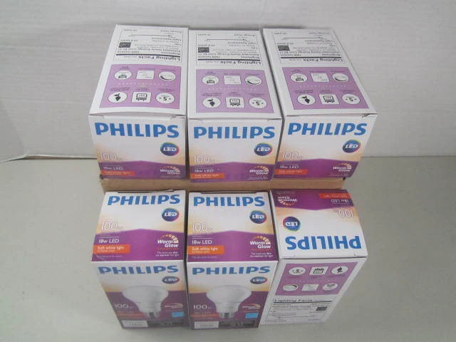 Philips 459115 LED Lamp, 18 W, 100 W Incandescent , E26 Medium A21 LED 6-Pack. - Image 1 of 4
