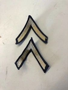 WW2 US Army Private First Class PFC Rank Uniform Stripes 1 Pair NOS Silver - Picture 1 of 2
