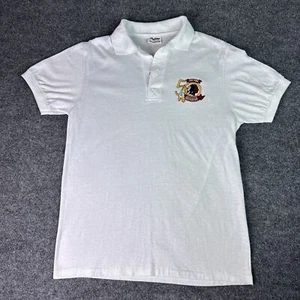 Washington Redskins Polo Shirt Mens M White Embroidered 1986 50th Anniversary - Picture 1 of 11