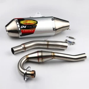 Racing Full System Exhaust Pipe Kit Stanless Steel For KAWASAKI KLX140 - Picture 1 of 10