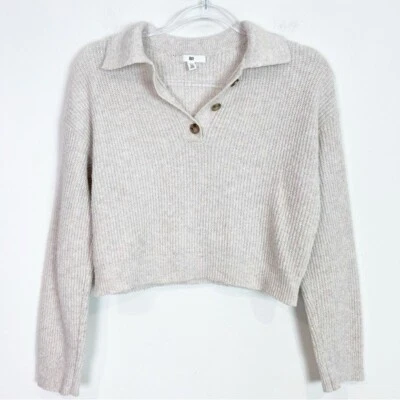 BP LATÓN CIRUELA TOPO ACANALADO MANGA LARGA JERSEY SUÉTER MUJER TALLA XS Foto 1 de 4