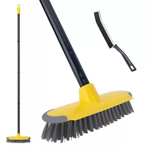 Deck Brush With Long Handle Floor Scrub Broom For Shower 50'' Outdoor Scrubber F - Picture 1 of 8