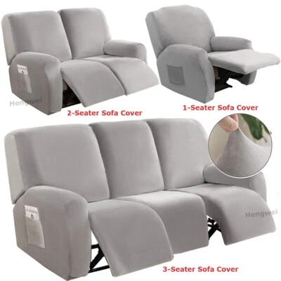 Fundas de sofá reclinables elásticas para sillón de terciopelo 1 2 fundas para sofá de 3 plazas Foto 1 de 4