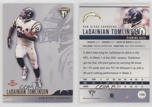 2001 Pacific Private Stock Titanium Retail LaDainian Tomlinson Rookie RC HOF