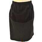 Gray Black Maternity Skirt Size Large Stretch Elastic Waist Above the Knee