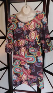 Lolly Wolly Doodle Strick Baby Puppen Kleid in Weinrot/Türkis/Gelb Gr.XS - Bild 1 von 6