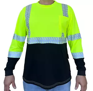 Crew Yellow Safety Shirt Reflective High Visibility ANSI Class 3/Level 2 Type R - Picture 1 of 2