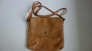 Day & Mood Brown Leather Crossbody Bag 8.5 X 9" Adjustable Strap - Picture 1 of 9