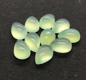 Piedra preciosa suelta con respaldo plano pera calcedonia prehnita natural AAA para hacer joyas - Imagen 1 de 17