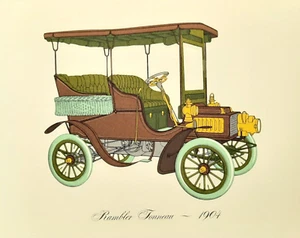 Rambler Tonneau 1904 Lithograph Clarence P. Hornung Antique Automobile Car - Picture 1 of 1
