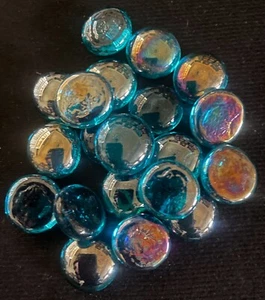 Tahitian Blue Semi Reflective- Fire Glass Beads Counters (20 Gaming Counters) - Picture 1 of 2
