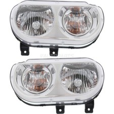 New Halogen Head Lamp Assembly Set Of 2 LH & RH Fits 2008-2014 Dodge Challenger