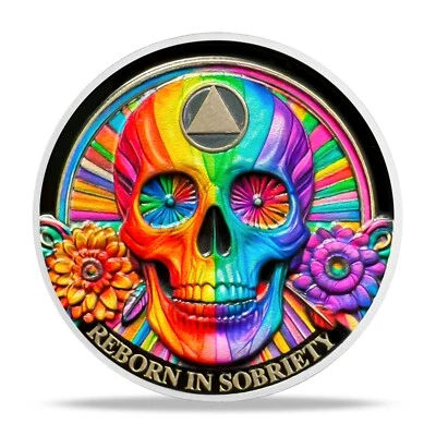 Personalized Sobriety Coin AA Recovery Medallion Chips Sober Gifts For Men Women - Image 1 of 4