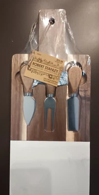 Tábua e utensílios de corte Robert Stanley acácia madeira/queijo mármore • Charcutaria - Imagem 1 de 4