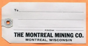 Montreal, WI, Montreal Mining Co. Canvas Mailing Tag - Picture 1 of 2