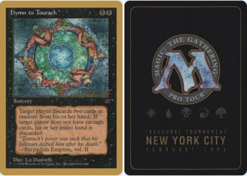 Hymn to Tourach (Circle) Leon Lindback - 1996 ~ Moderately Played Pro Tour D MTG - Image 1 of 1