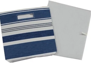 Better Homes & Garden™ ~ Indigo Hearth Stripe ~ 12.75" ~ Fabric Storage Cube/Bin - Picture 1 of 8