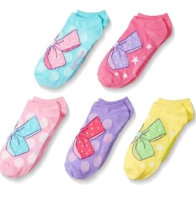 JoJo Siwa Girls Socks 5 Pairs No Show Socks, Size 6-8.5 - Picture 1 of 3